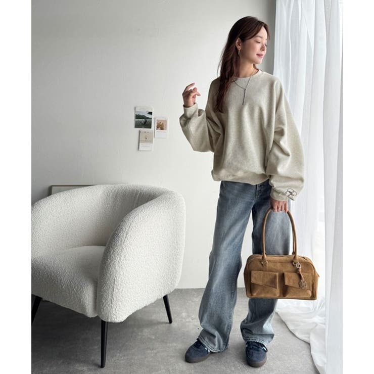 袖先のさりげない刺繍がアクセント。サインロゴ刺繍裏起毛スウェット | Classical Elf  | 詳細画像21 