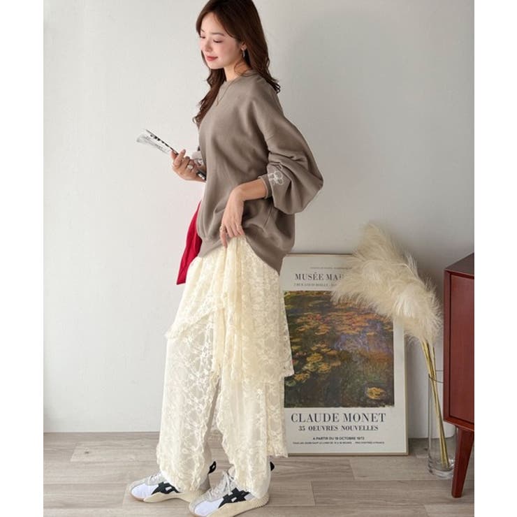 袖先のさりげない刺繍がアクセント。サインロゴ刺繍裏起毛スウェット | Classical Elf  | 詳細画像27 