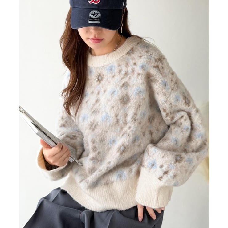 ヴィンテージライクなデザインで上級見え◎アンティークラグモチーフ柄ニットPO | Classical Elf  | 詳細画像6 