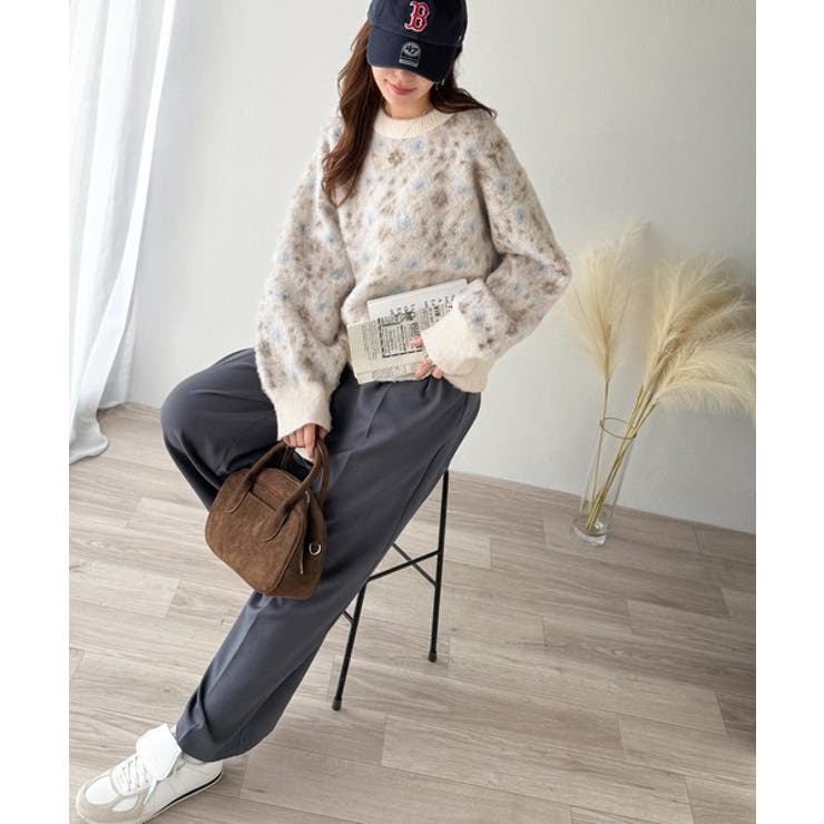 ヴィンテージライクなデザインで上級見え◎アンティークラグモチーフ柄ニットPO | Classical Elf  | 詳細画像8 