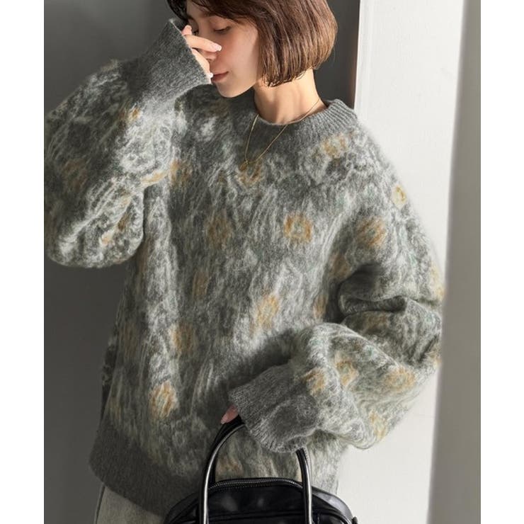 ヴィンテージライクなデザインで上級見え◎アンティークラグモチーフ柄ニットPO | Classical Elf  | 詳細画像14 