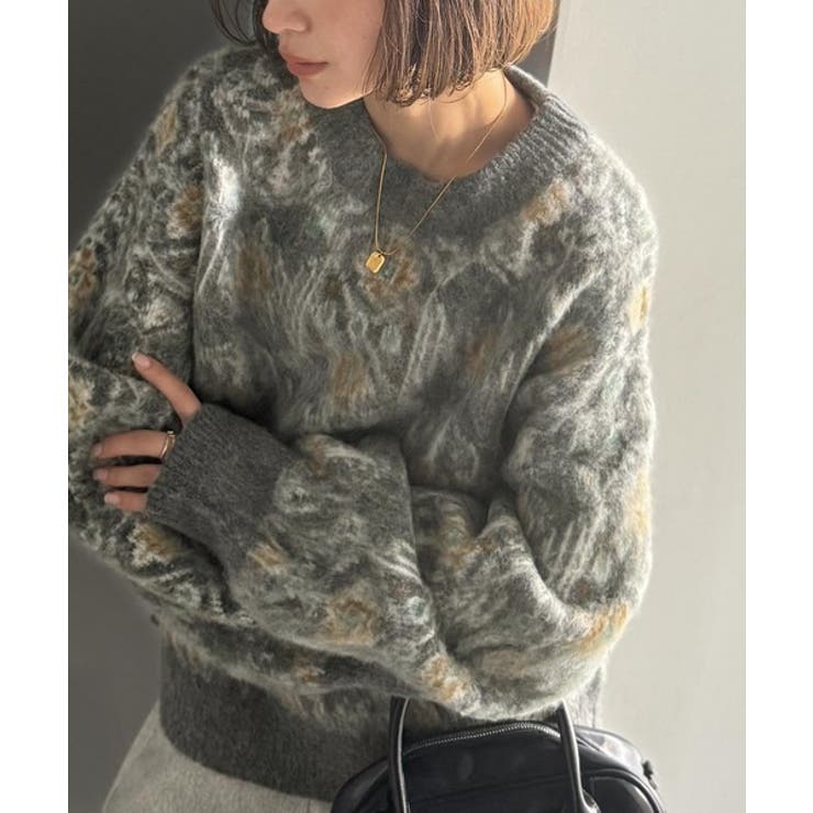 ヴィンテージライクなデザインで上級見え◎アンティークラグモチーフ柄ニットPO | Classical Elf  | 詳細画像16 