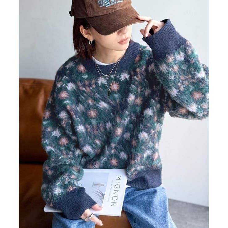 ヴィンテージライクなデザインで上級見え◎アンティークラグモチーフ柄ニットPO | Classical Elf  | 詳細画像33 