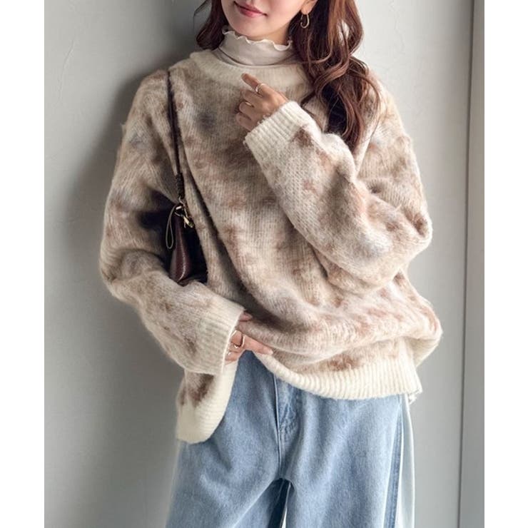 大人可愛いヴィンテージ調。モヘアタッチ前後2wayアンティークラグモチーフ柄ニッ… | Classical Elf  | 詳細画像4 