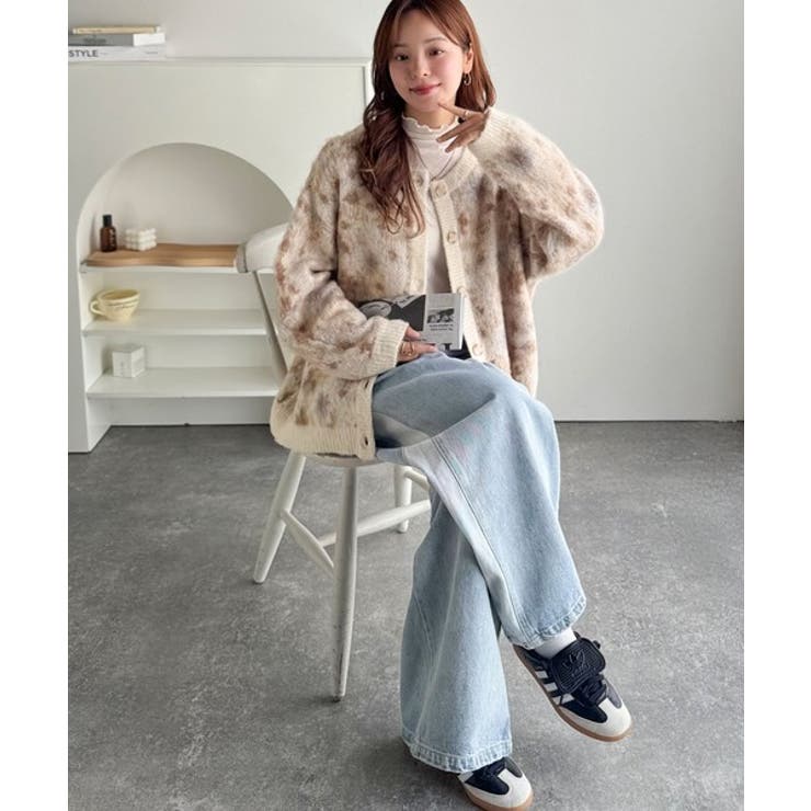 大人可愛いヴィンテージ調。モヘアタッチ前後2wayアンティークラグモチーフ柄ニッ… | Classical Elf  | 詳細画像6 