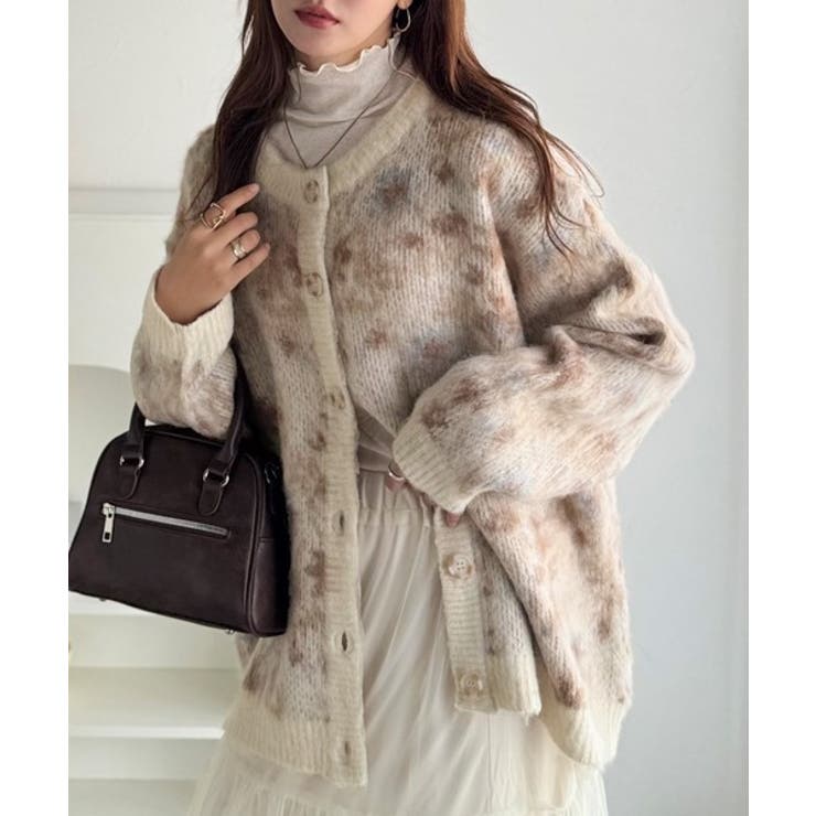 大人可愛いヴィンテージ調。モヘアタッチ前後2wayアンティークラグモチーフ柄ニッ… | Classical Elf  | 詳細画像8 