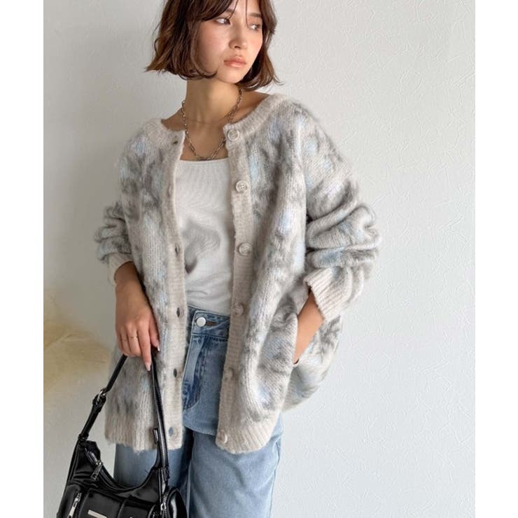 大人可愛いヴィンテージ調。モヘアタッチ前後2wayアンティークラグモチーフ柄ニッ… | Classical Elf  | 詳細画像9 