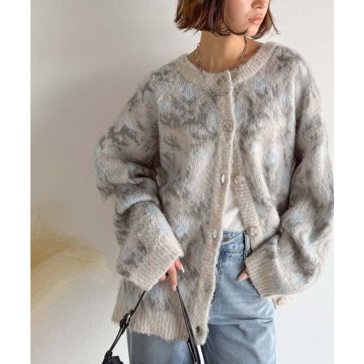 大人可愛いヴィンテージ調。モヘアタッチ前後2wayアンティークラグモチーフ柄ニッ… | Classical Elf  | 詳細画像10 