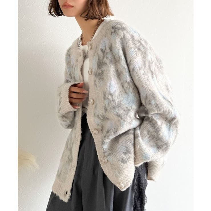 大人可愛いヴィンテージ調。モヘアタッチ前後2wayアンティークラグモチーフ柄ニッ… | Classical Elf  | 詳細画像14 