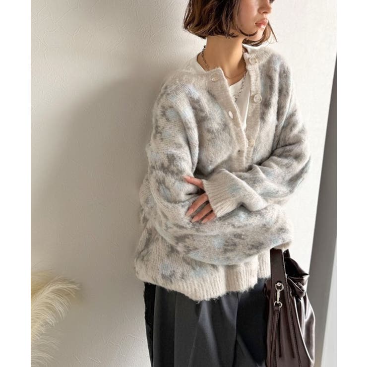 大人可愛いヴィンテージ調。モヘアタッチ前後2wayアンティークラグモチーフ柄ニッ… | Classical Elf  | 詳細画像15 