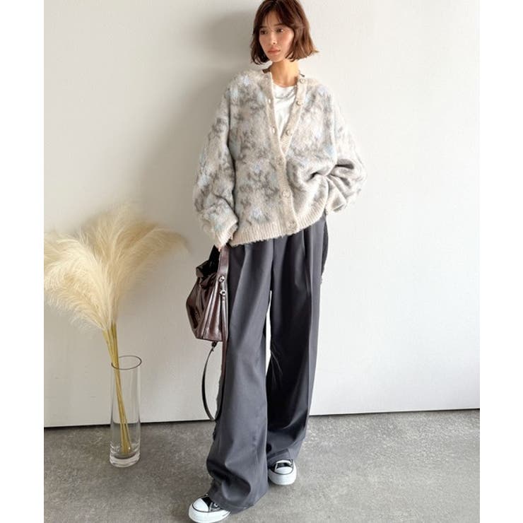 大人可愛いヴィンテージ調。モヘアタッチ前後2wayアンティークラグモチーフ柄ニッ… | Classical Elf  | 詳細画像16 