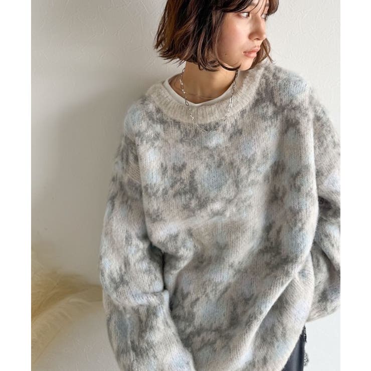 大人可愛いヴィンテージ調。モヘアタッチ前後2wayアンティークラグモチーフ柄ニッ… | Classical Elf  | 詳細画像18 