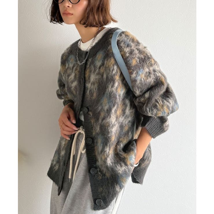 大人可愛いヴィンテージ調。モヘアタッチ前後2wayアンティークラグモチーフ柄ニッ… | Classical Elf  | 詳細画像22 