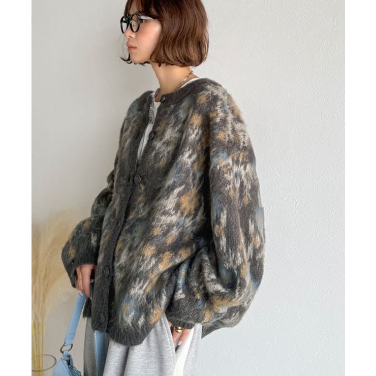 大人可愛いヴィンテージ調。モヘアタッチ前後2wayアンティークラグモチーフ柄ニッ… | Classical Elf  | 詳細画像28 