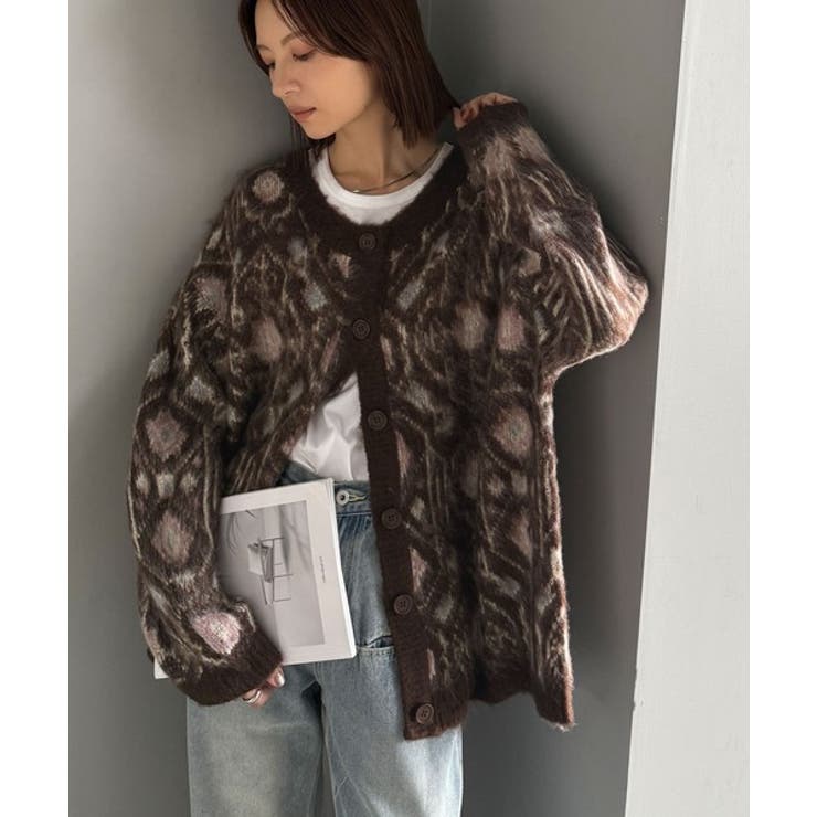 大人可愛いヴィンテージ調。モヘアタッチ前後2wayアンティークラグモチーフ柄ニッ… | Classical Elf  | 詳細画像30 