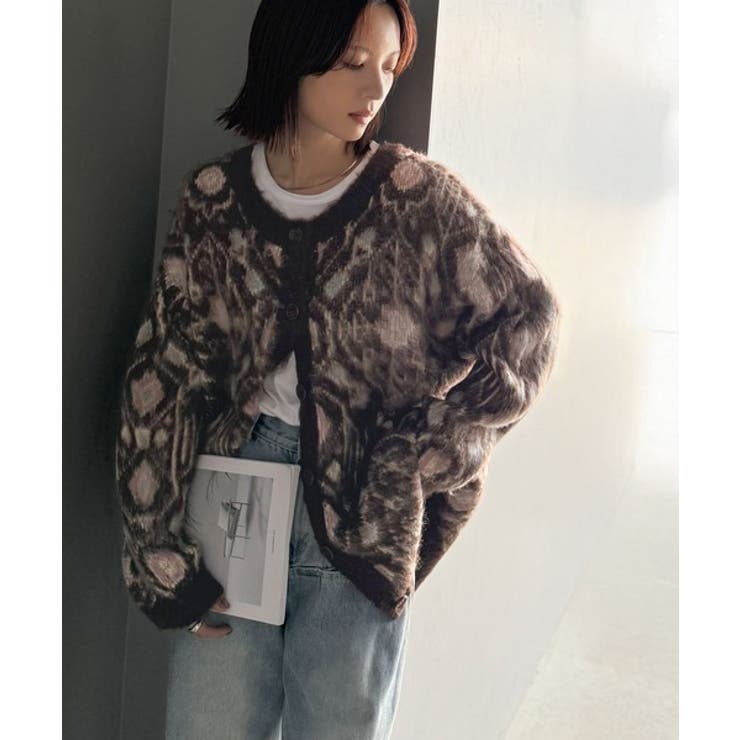 大人可愛いヴィンテージ調。モヘアタッチ前後2wayアンティークラグモチーフ柄ニッ… | Classical Elf  | 詳細画像31 