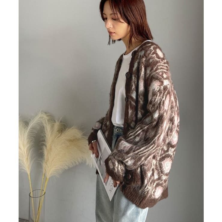 大人可愛いヴィンテージ調。モヘアタッチ前後2wayアンティークラグモチーフ柄ニッ… | Classical Elf  | 詳細画像36 