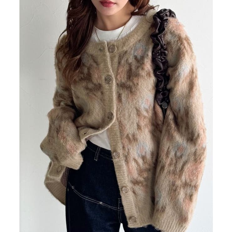 大人可愛いヴィンテージ調。モヘアタッチ前後2wayアンティークラグモチーフ柄ニッ… | Classical Elf  | 詳細画像37 