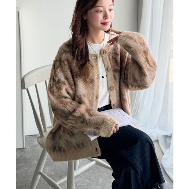 大人可愛いヴィンテージ調。モヘアタッチ前後2wayアンティークラグモチーフ柄ニッ… | Classical Elf  | 詳細画像42 