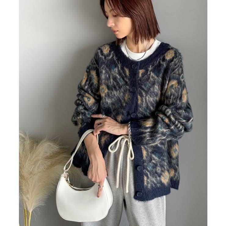 大人可愛いヴィンテージ調。モヘアタッチ前後2wayアンティークラグモチーフ柄ニッ… | Classical Elf  | 詳細画像43 