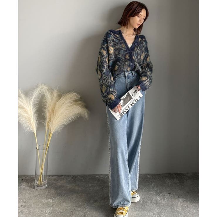 大人可愛いヴィンテージ調。モヘアタッチ前後2wayアンティークラグモチーフ柄ニッ… | Classical Elf  | 詳細画像53 