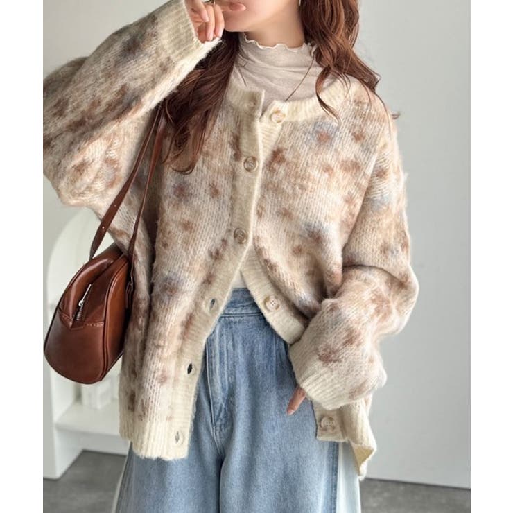 大人可愛いヴィンテージ調。モヘアタッチ前後2wayアンティークラグモチーフ柄ニッ… | Classical Elf  | 詳細画像3 