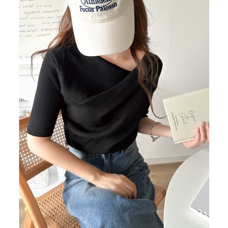 1枚で雰囲気美人。暑い日も、やっぱり上品でいたい。5分袖ドレープニット（半袖） | Classical Elf  | 詳細画像11 