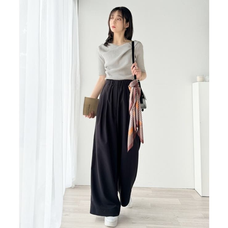 1枚で雰囲気美人。暑い日も、やっぱり上品でいたい。5分袖ドレープニット（半袖） | Classical Elf  | 詳細画像23 