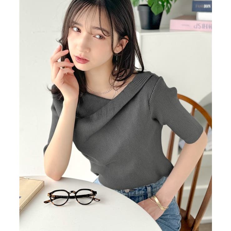 1枚で雰囲気美人。暑い日も、やっぱり上品でいたい。5分袖ドレープニット（半袖） | Classical Elf  | 詳細画像28 