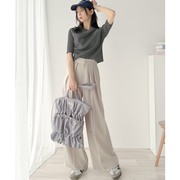 1枚で雰囲気美人。暑い日も、やっぱり上品でいたい。5分袖ドレープニット（半袖） | Classical Elf  | 詳細画像33 