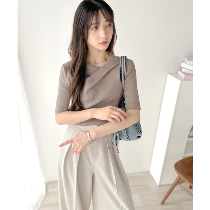 1枚で雰囲気美人。暑い日も、やっぱり上品でいたい。5分袖ドレープニット（半袖） | Classical Elf  | 詳細画像35 