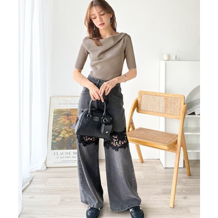 1枚で雰囲気美人。暑い日も、やっぱり上品でいたい。5分袖ドレープニット（半袖） | Classical Elf  | 詳細画像38 