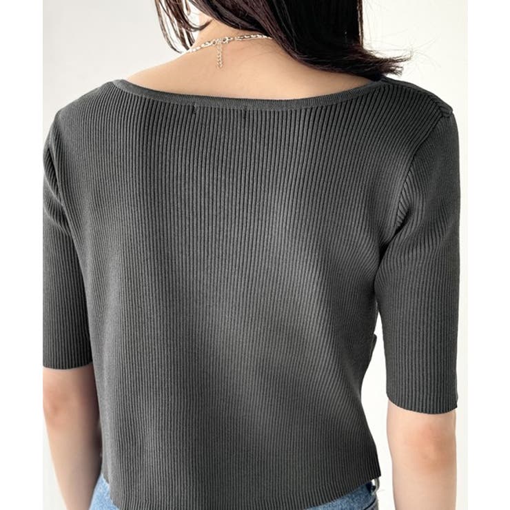 1枚で雰囲気美人。暑い日も、やっぱり上品でいたい。5分袖ドレープニット（半袖） | Classical Elf  | 詳細画像45 