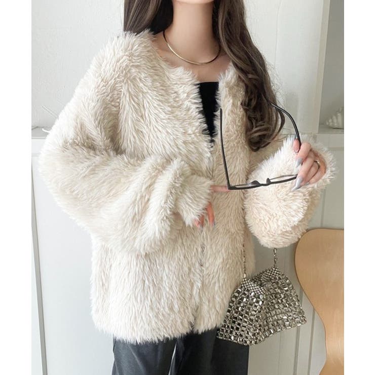 新品スーパービューティー40グレー ニットファーカーディガン 40 zz