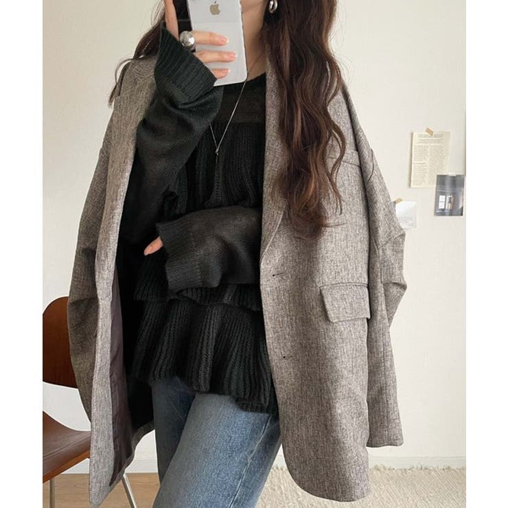 ふんわり大人フェミニン♪ティアードフリルモヘアタッチメッシュ編みニット（長袖） | Classical Elf  | 詳細画像21 