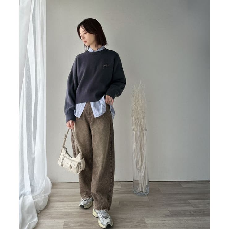 スウェットライクで”魅せる”大人のリラクシーな1枚。胸元サインロゴ刺繍入りニット… | Classical Elf  | 詳細画像36 