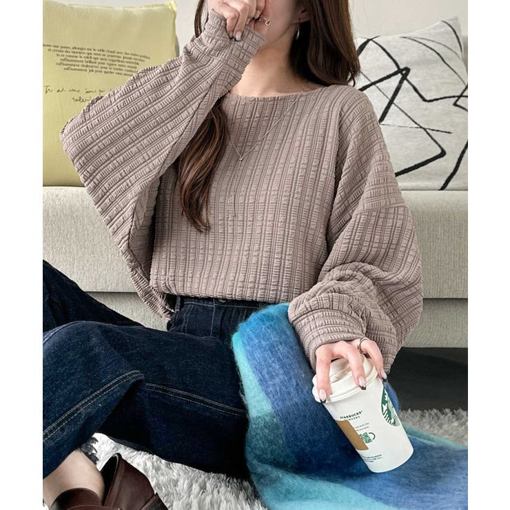 グレージュ | ゆったりシルエットでこなれ感をプラス。フクレジャガードトップス（長袖） | Classical Elf 