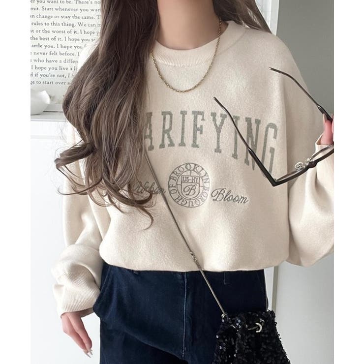 カレッジスタイルで秋めく。トレンド感たっぷりのエンブレムロゴ入りダブルジャガード… | Classical Elf  | 詳細画像7 