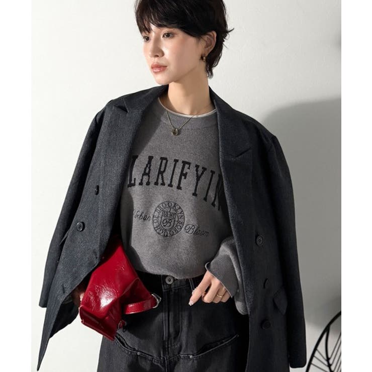 カレッジスタイルで秋めく。トレンド感たっぷりのエンブレムロゴ入りダブルジャガード… | Classical Elf  | 詳細画像12 