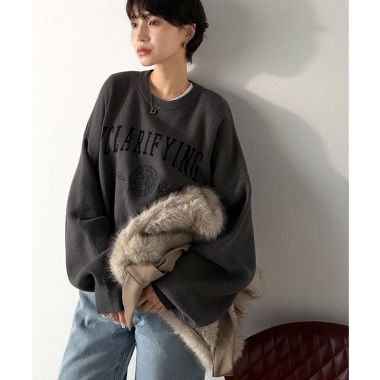 カレッジスタイルで秋めく。トレンド感たっぷりのエンブレムロゴ入りダブルジャガード… | Classical Elf  | 詳細画像16 