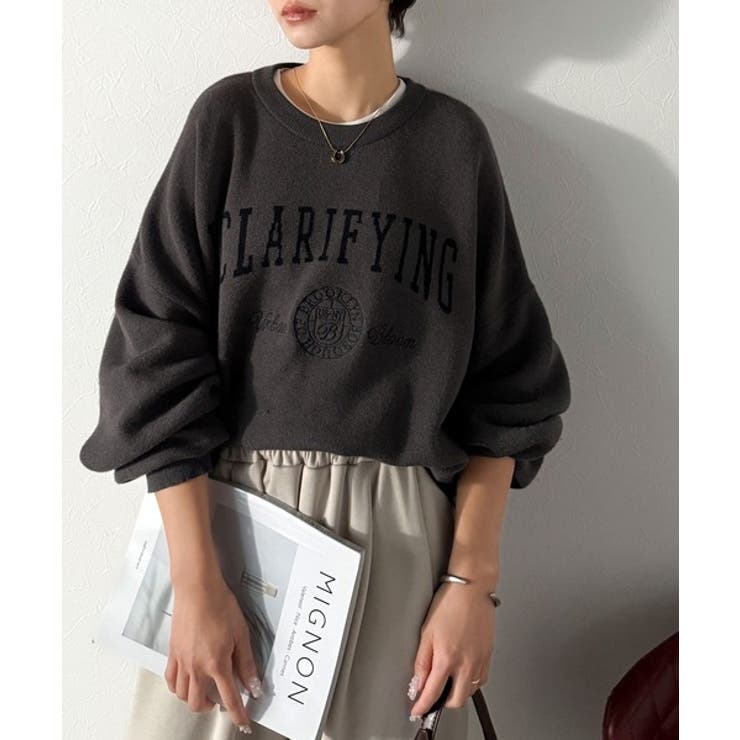 カレッジスタイルで秋めく。トレンド感たっぷりのエンブレムロゴ入りダブルジャガード… | Classical Elf  | 詳細画像20 