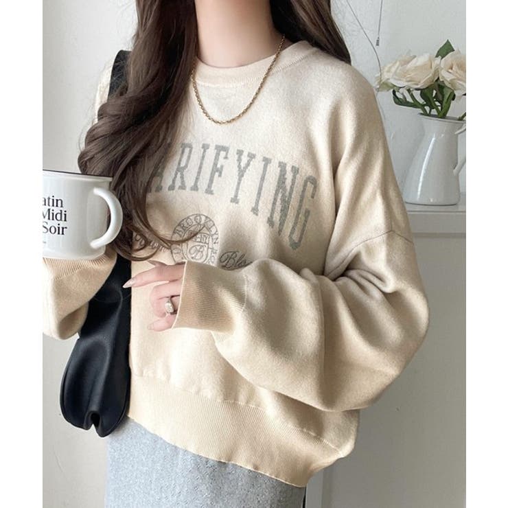 カレッジスタイルで秋めく。トレンド感たっぷりのエンブレムロゴ入りダブルジャガード… | Classical Elf  | 詳細画像2 