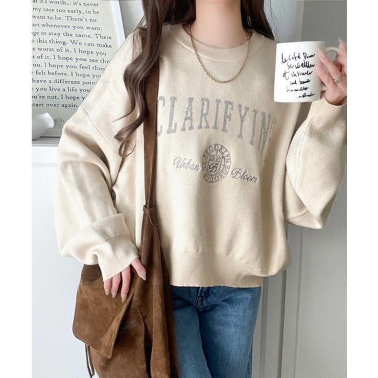 カレッジスタイルで秋めく。トレンド感たっぷりのエンブレムロゴ入りダブルジャガード… | Classical Elf  | 詳細画像4 