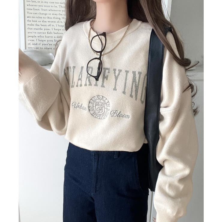 カレッジスタイルで秋めく。トレンド感たっぷりのエンブレムロゴ入りダブルジャガード… | Classical Elf  | 詳細画像6 