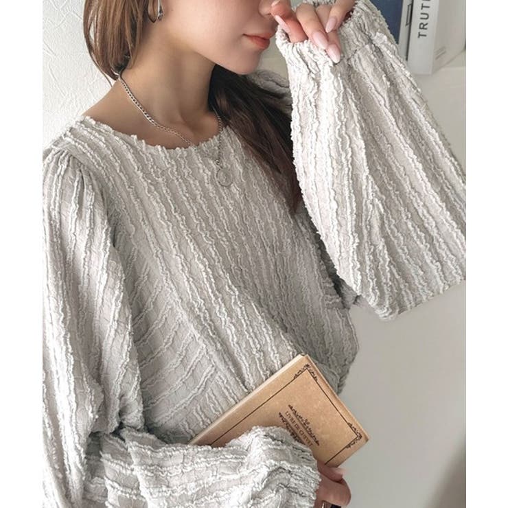 ライトグレー | 一枚でサマになる大人のジャガード。前後2wayカットジャガードシェイプチュニック… | Classical Elf 