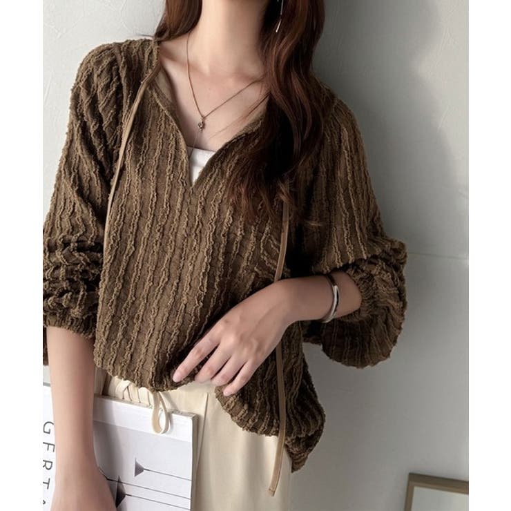 キャメル | 一枚でサマになる大人のジャガード。前後2wayカットジャガードシェイプチュニック… | Classical Elf 