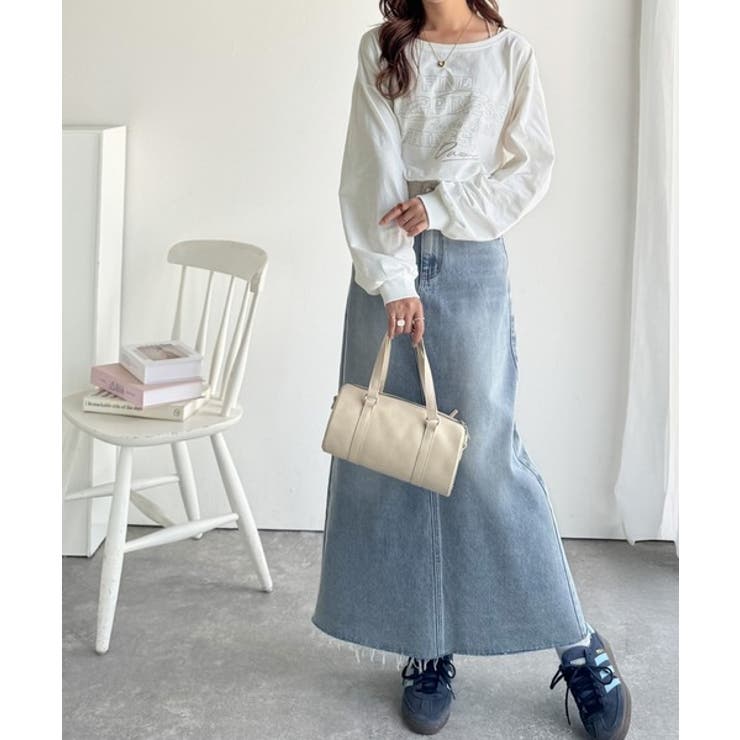 古着感のある緩さが今っぽ可愛い。綿100％前後2WAYワイドネックロンTEE（長… | Classical Elf  | 詳細画像7 