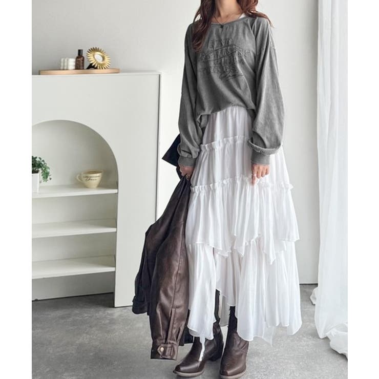 古着感のある緩さが今っぽ可愛い。綿100％前後2WAYワイドネックロンTEE（長… | Classical Elf  | 詳細画像11 