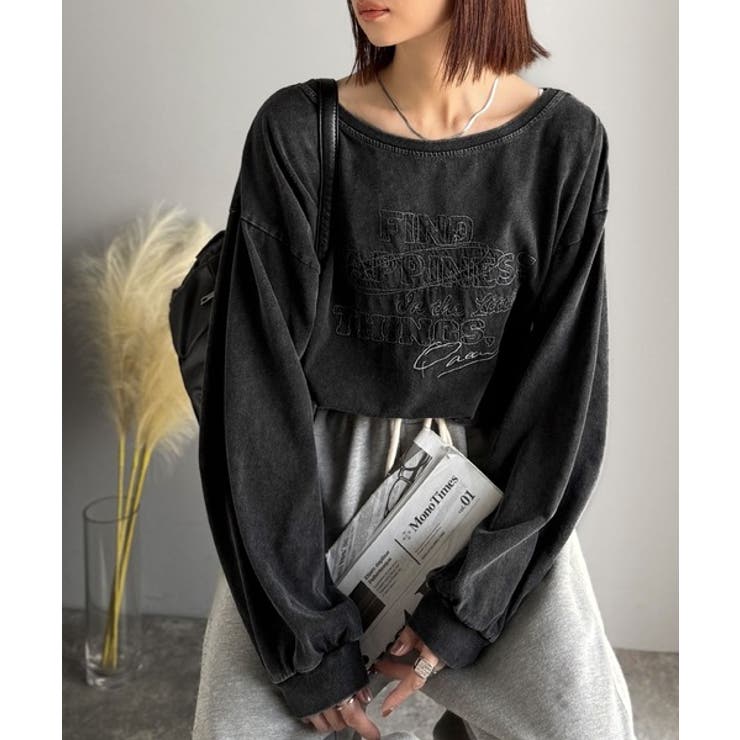 古着感のある緩さが今っぽ可愛い。綿100％前後2WAYワイドネックロンTEE（長… | Classical Elf  | 詳細画像18 