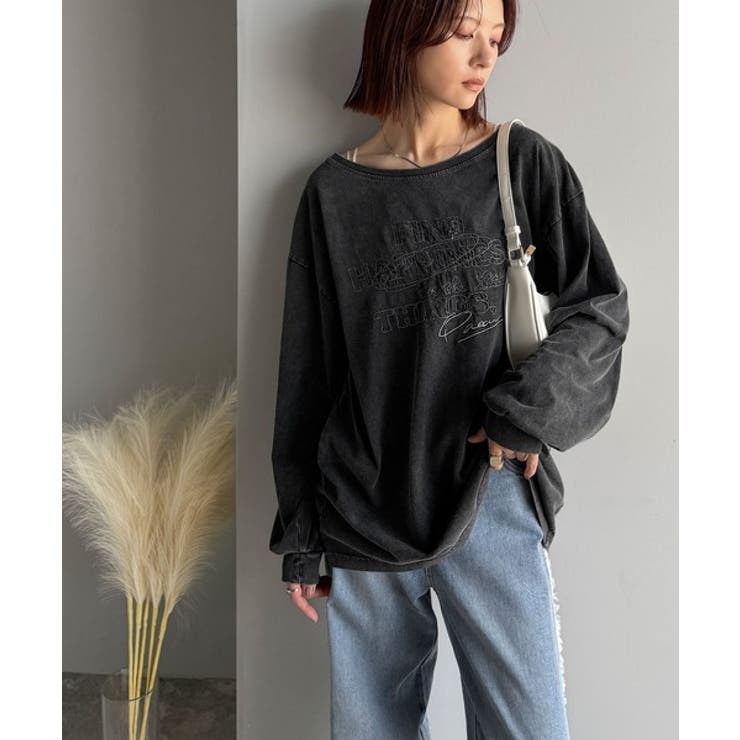 古着感のある緩さが今っぽ可愛い。綿100％前後2WAYワイドネックロンTEE（長… | Classical Elf  | 詳細画像19 